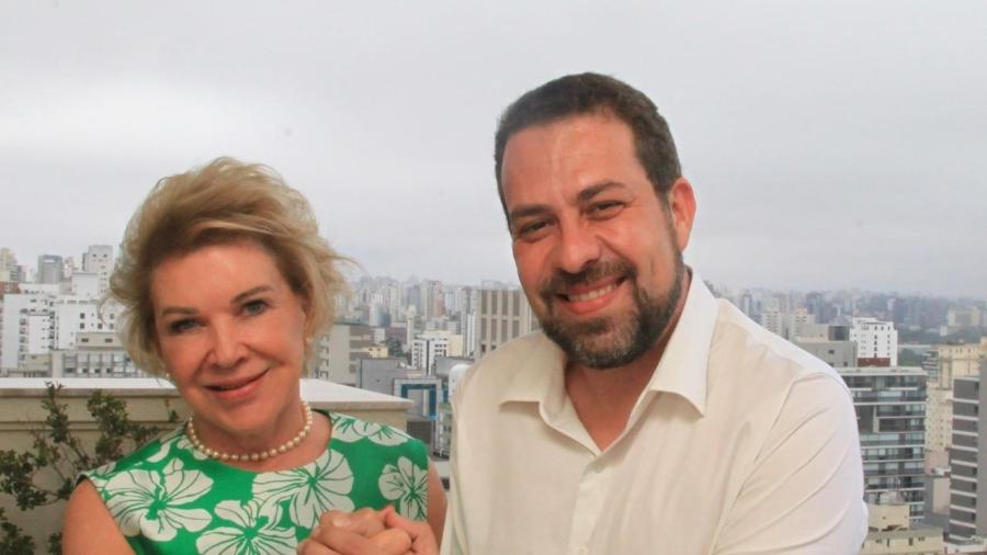 Marta Suplicy e Guilherme Boulos depois de almoço na casa da ex-prefeita em que discutiram a entrada dela na chapa dele como candidata a vice-prefeita