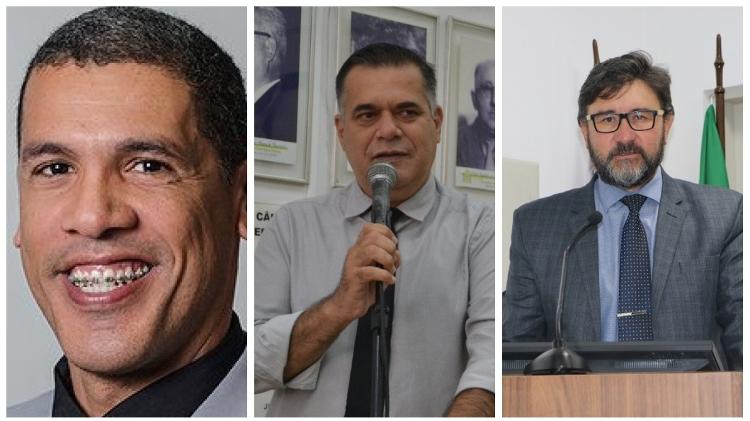 Os vereadores Ricardo Queixão (Cubatão), Flavio Batista de Souza (Ferraz de Vasconcelos) e Luiz Carlos Alves Dias (Santa Isabel)