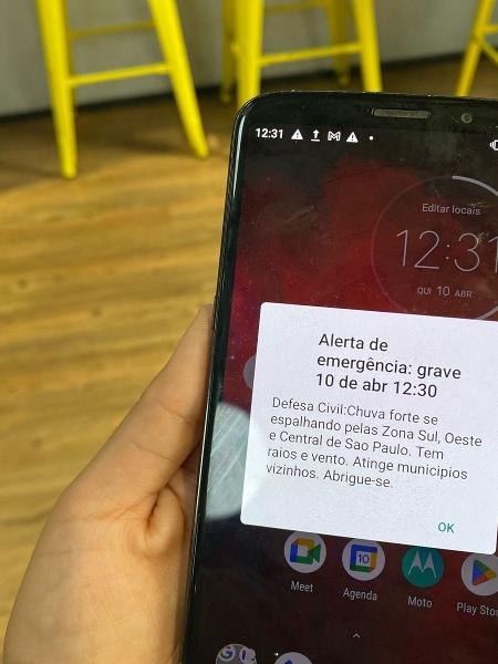 Defesa Civil envia alerta severo de chuva para a capital paulista