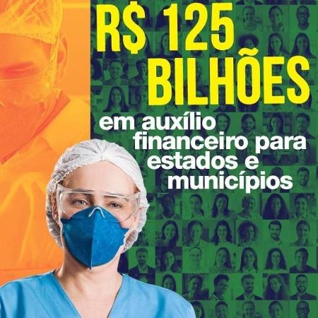 Propaganda do governo sobre os R$ 125 bilhões em auxílio para estados e municípios  - Documento enviado à CPI da Covid