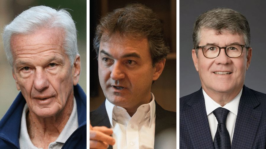 Jorge Paulo Lemann, Joesley Batista e Rubens Ometto Silveira Mello têm negócios ligados ao agro - Divulgação; Danilo Verpa/Folhapress; Divulgacao Cosan