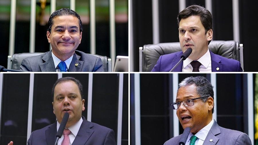 A partir do alto, em sentido horário, os deputados Marcos Pereira, Isnaldo Bulhões, Antonio Brito e  Elmar Nascimento