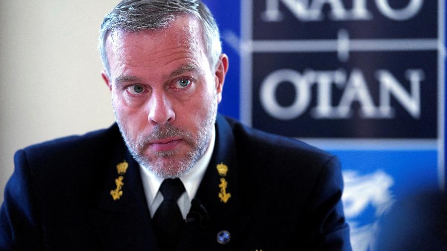 O almirante Rob Bauer, presidente do comitê militar da Otan