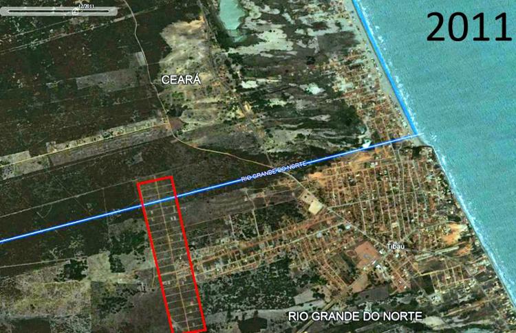 Mapa de 2011 mostra começo do que seria a invasão de Tibau ao Ceará Mapa de 2011 mostra começo do que seria a invasão de Tibau ao Ceará