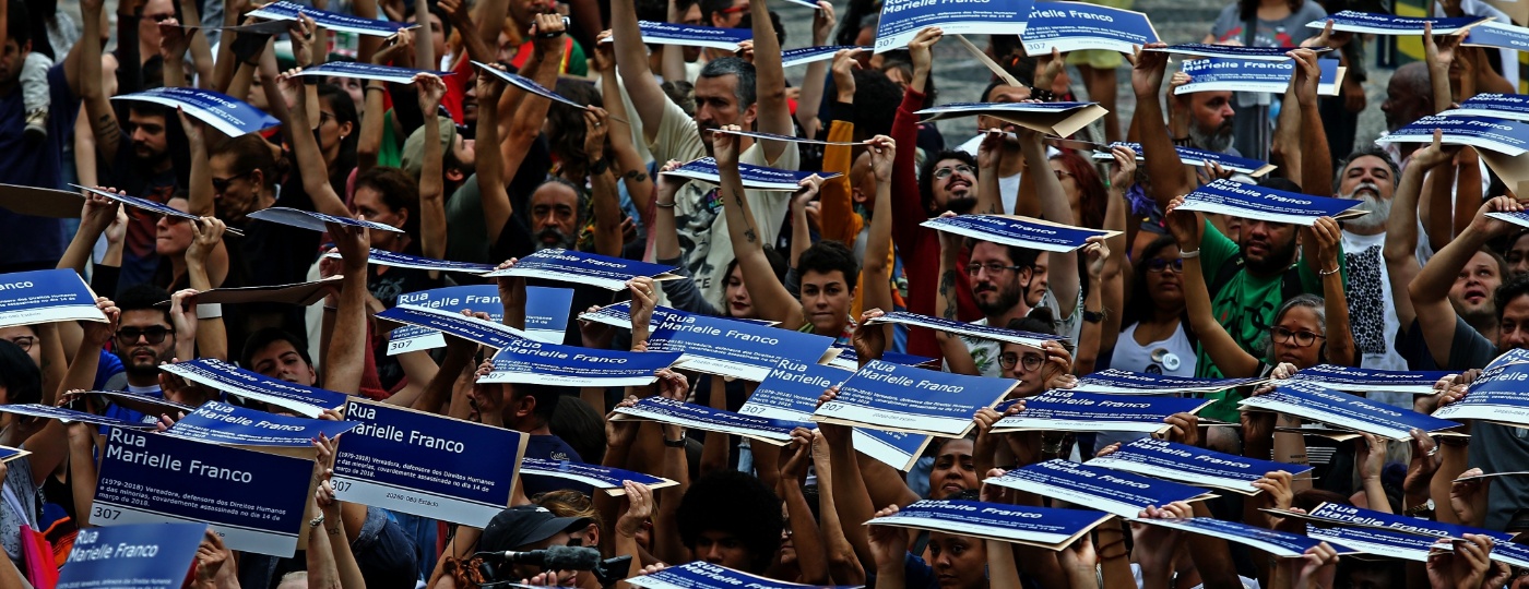 Mil placas em homenagem a Marielle Franco - Fábio Motta/Estadão Conteúdo