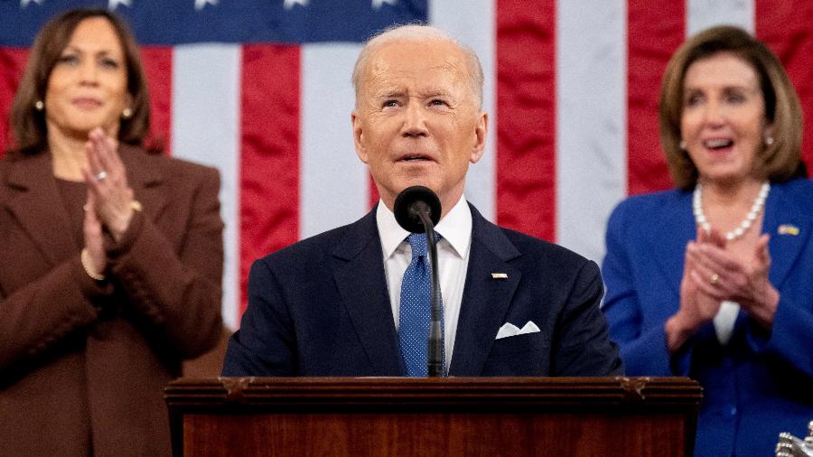 O presidente dos EUA, Joe Biden, discursa sobre o Estado da União no Capitólio dos EUA, em Washington - Saul Loeb/Reuters