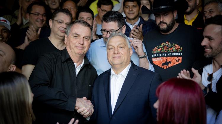 Foto publicada por Viktor Orbán com Jair Bolsonaro