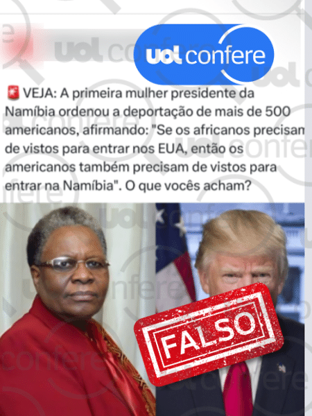 22.abr.2025 - Governo da Namíbia negou ter deportado mais de 500 cidadãos dos EUA 22.abr.2025 - Governo da Namíbia negou ter deportado mais de 500 cidadãos dos EUA