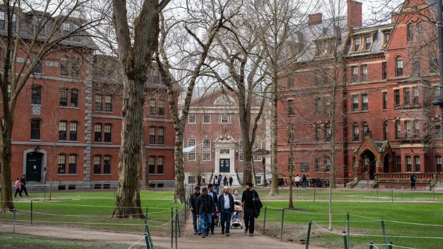 O Harvard Yard, na Universidade de Harvard, em Cambridge, nos EUA - Joseph Prezioso / AFP