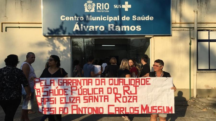 Manifestação de pacientes nesta semana por melhores condições em unidades da rede pública de saúde mental no Rio - Reprodução