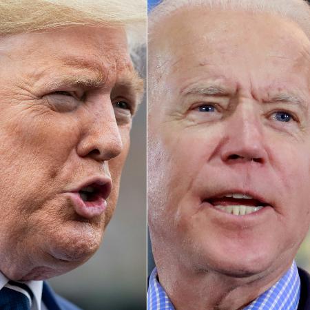 Trump e Biden travam disputa eleitoral cada vez mais radicalizada pelo republicano - Saul Loeb e Ronda Churchill/AFP