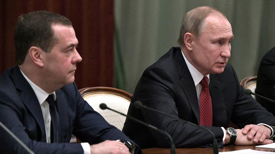 Dmitri Medvedev ao do presidente da Rússia, Vladimir Putin - Sputnik/Alexey Nikolsky/Kremlin via REUTERS
