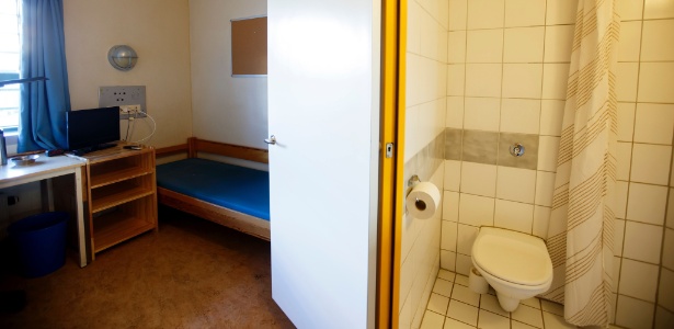 Cela na prisão de Skine, a 130 km de Oslo, na Noruega, onde Anders Behring Breivik está preso desde setembro de 2013  - Poppe, Cornelius/NTB scanpix/ AFP