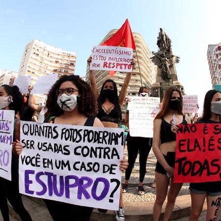 08.11.20 - Manifestação em SP pede justiça para Mari Ferrer e fim da cultura de estupro - MARCELA MATTOS/ESTADÃO CONTEÚDO