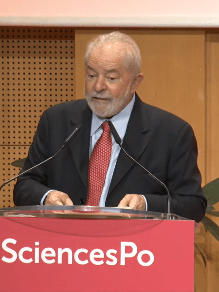 O ex-presidente Lula em evento na Sciences Po, em Paris - Reprodução/Youtube Sciences Po