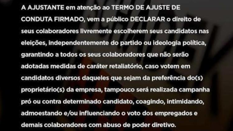 Empresa já se retratou nas redes sociais - Divulgação - Divulgação