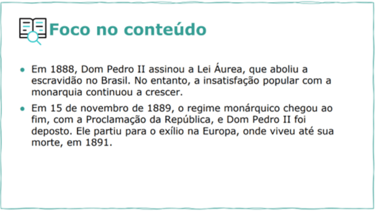 Material do governo Tarcísio diz que Lei Áurea foi assinada por Dom Pedro 2º