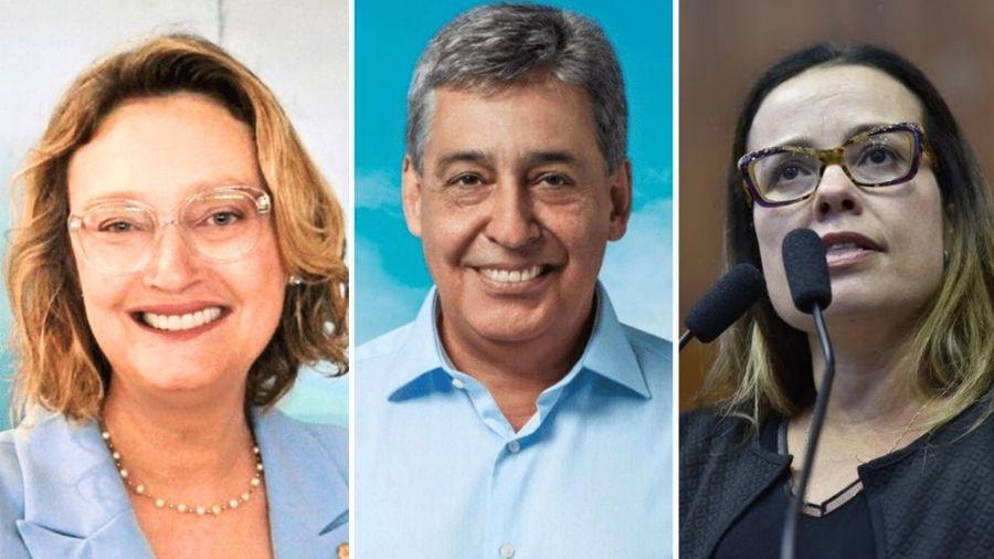 Candidatos à Prefeitura de Porto Alegre: Maria do Rosário (PT), Sebastião Melo (MDB) e Juliana Brizola (PDT) - Reprodução/Redes Sociais e Divulgação/PDT- RS