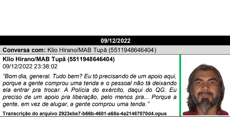 Áudio do manifestante Rodrigo Ikezili para o general Mario Fernandes