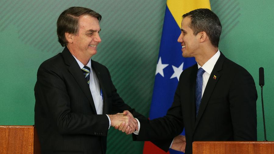 Jair Bolsonaro durante encontro com Juan Guaidó em fevereiro - Pedro Ladeira 28.02.2019/Folhapress