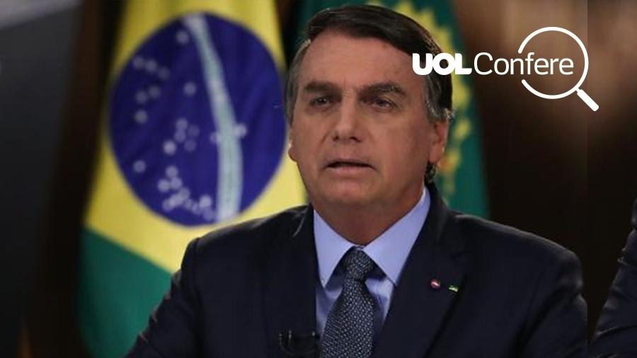 Jair Bolsonaro (sem partido) em gravação de discurso para a 75ª Assembleia Geral da ONU - Marcos Corrêa/PR