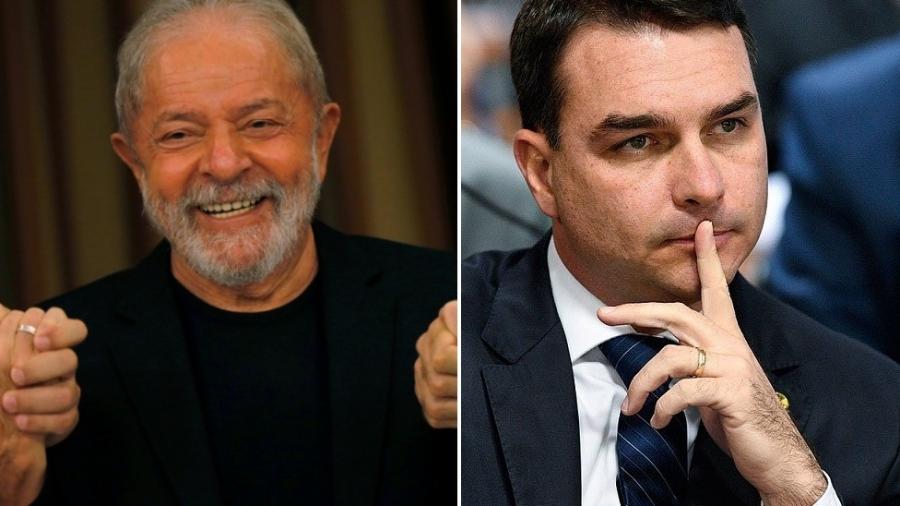 Montagem com Lula e Flávio Bolsonaro - Reuters/Agência Senado