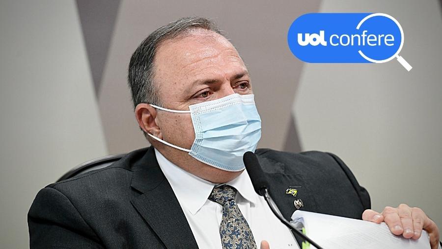 20.mai.2021 - UOL Confere: o general Eduardo Pazuello, ex-ministro da Saúde, depõe à CPI da Covid no Senado - Jefferson Rudy/Agência Senado