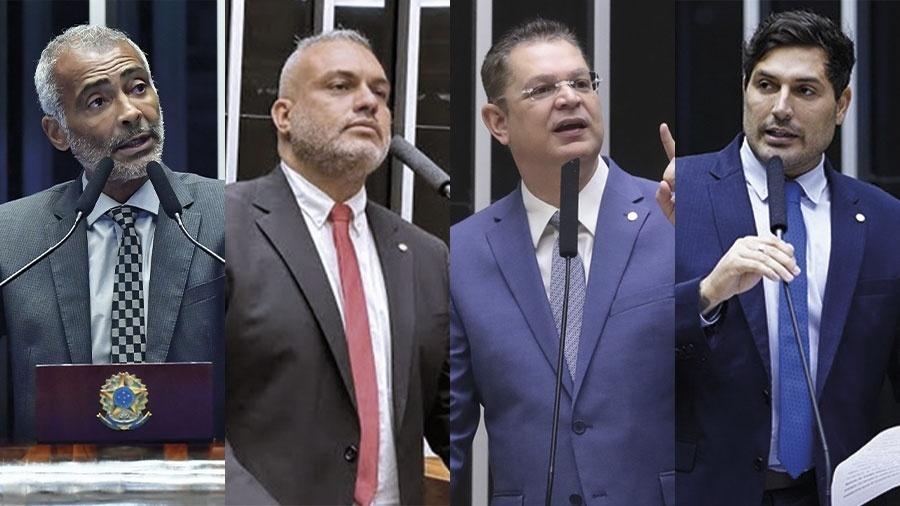 Romário, Marcos Tavares, Sóstenes Cavalcante e Luciano Vieira, que estão entre os que mais liberaram emendas para ONGs Romário, Marcos Tavares, Sóstenes Cavalcante e Luciano Vieira, que estão entre os que mais liberaram emendas para ONGs
