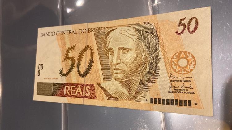 Notas raras: Cédula de R$ 50 com erro na numeração vale cerca de R$ 1.000