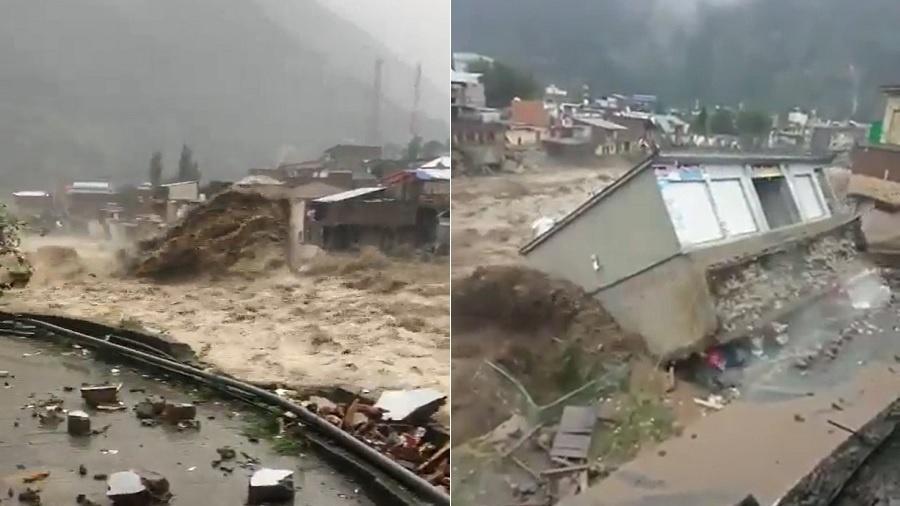 Chuvas no Paquistão provocaram enchentes por todo o país - Reprodução/Twitter