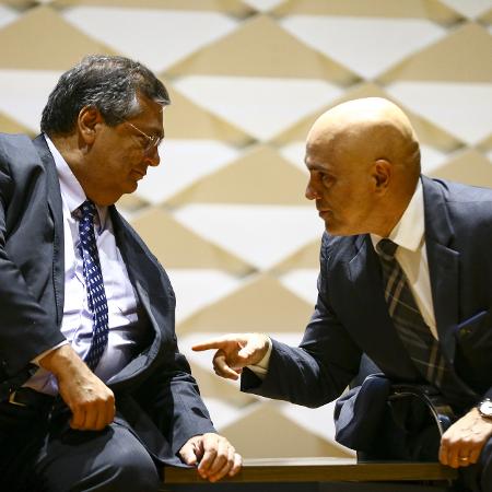Flávio Dino, que tomará posse no STF, conversa com o ministro Alexandre de Moraes