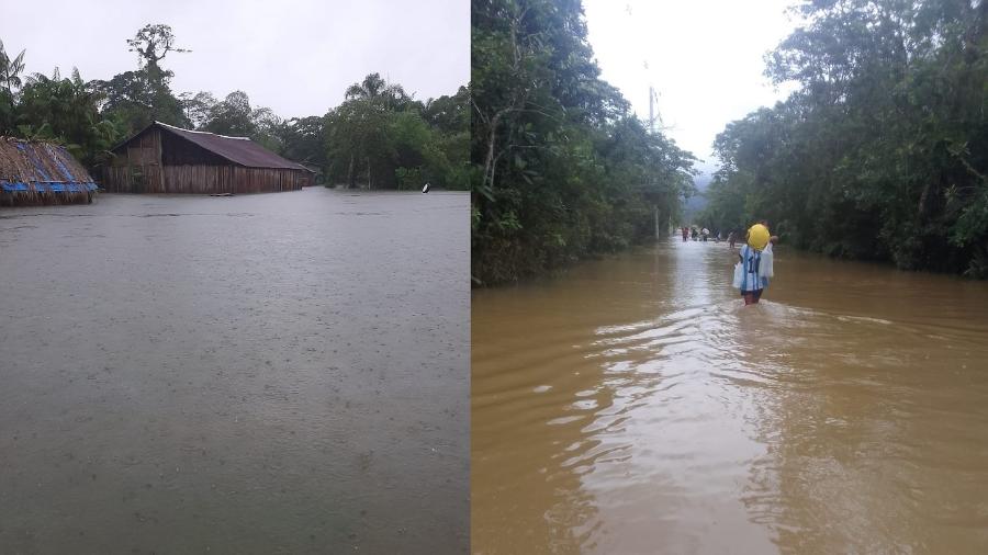 Famílias indígenas perderam tudo após as chuvas que atingiram o litoral norte de São Paulo - Arquivo pessoal