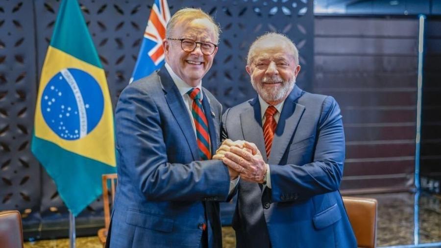 19.mai.23 - Lula faz primeiro encontro bilateral com Anthony Albanese, primeiro-ministro australiano - Divulgação/Ricardo Stuckert
