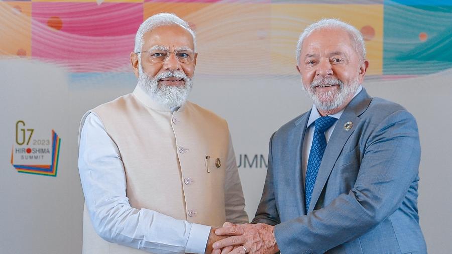 Lula e o primeiro-ministro da República da Índia, Narendra Modi