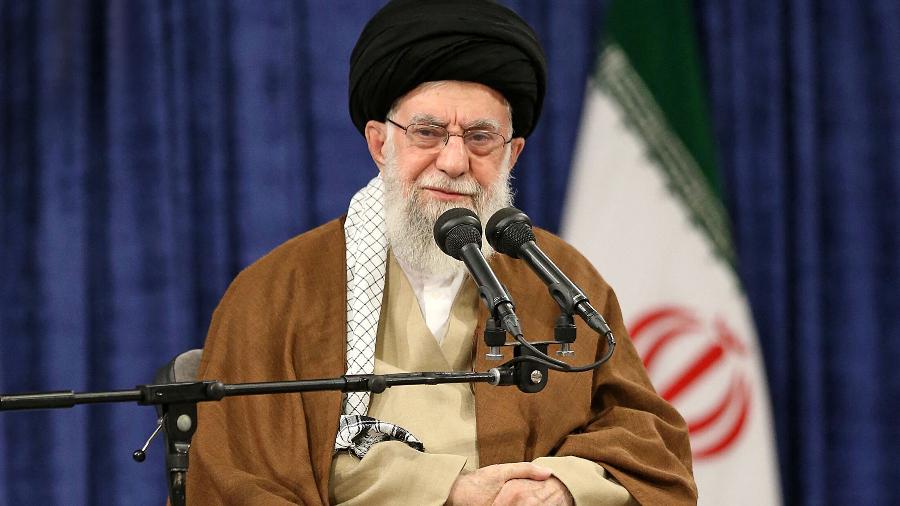 23.dez.2023 - O líder supremo do Irã, aiatolá Ali Khamenei, durante pronunciamento 23.dez.2023 - O líder supremo do Irã, aiatolá Ali Khamenei, durante pronunciamento
