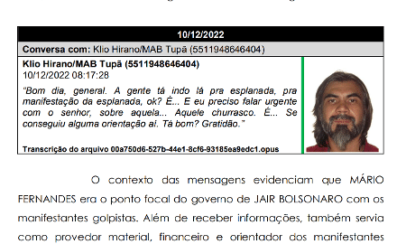 Segundo áudio de Rodrigo Ikezili para o general Mario Fernandes