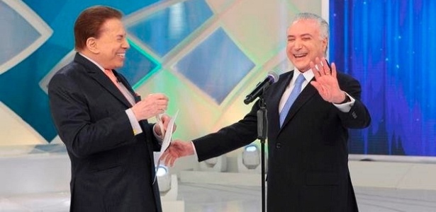 O apresentador Silvio Santos (E) e o presidente Michel Temer - Divulgação/SBT