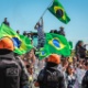 19.mar.2018 - Polícia faz bloqueio entre militantes e opositores do ex-presidente Lula em Bagé - Itamar Aguiar/AFP