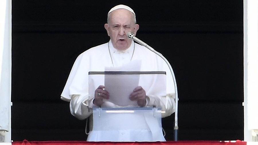 4.ago.2019 - Papa Francisco durante a oração do Angelus - Filippo Monteforte/AFP