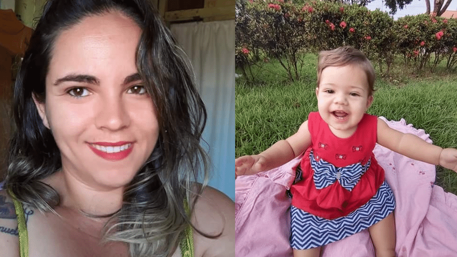 Gessymara Torres, 30, e a filha, Helena do Nascimento, de 1 ano, foram atingidas pelo fogo após explosão de churrasqueira de disco em MT - Arquivo pessoal/Facebook