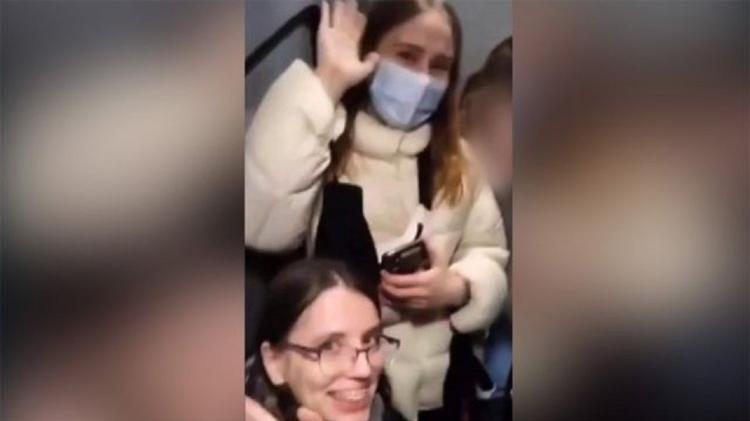 Marina and Anastasia in the police van - BBC - BBC