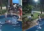 Vídeo mostra momento em que noiva que morreu em festa cai em piscina em SP - Reprodução de vídeo