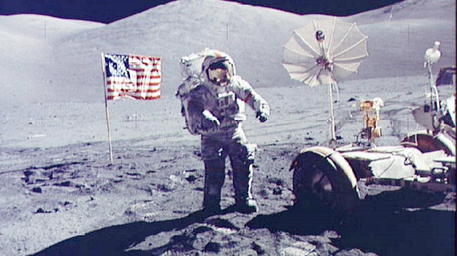 O astronauta Eugene Cernan na missão Apollo 17, a última que levou pessoas à Lua (em 1972) - Reuters/Nasa