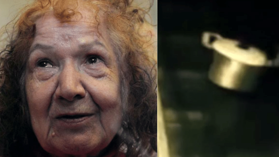 Filmagem mostra suposta assassina carregando os restos mortais de sua amiga em uma panela