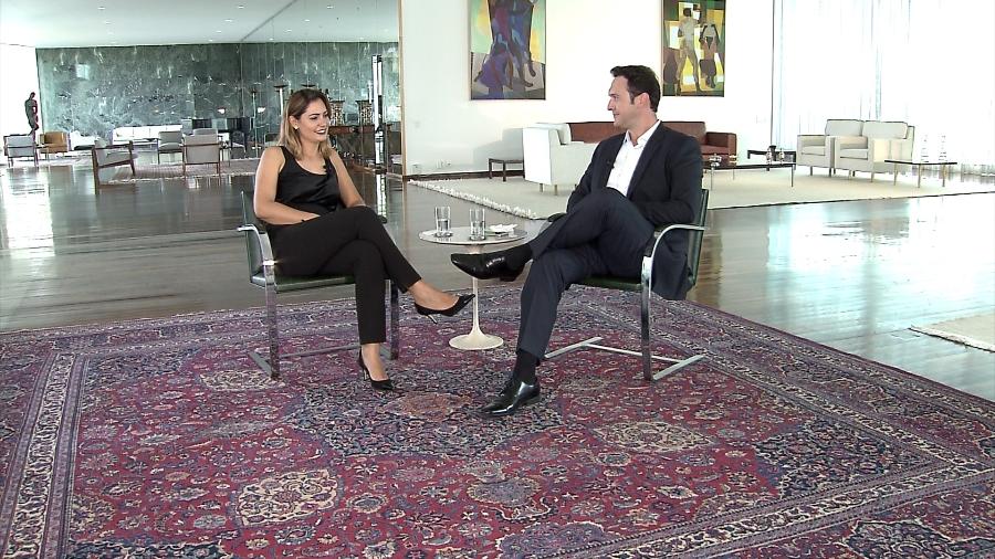 Primeira-dama Michelle Bolsonaro concede entrevista à Record TV, no Palácio da Alvorada - Divulgação