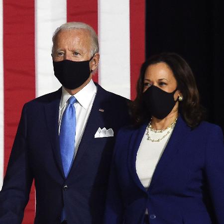 Joe Biden e Kamala Harris fazem primeira aparição juntos após nomeação de Kamala como vice de Biden - Olivier DOULIERY / AFP
