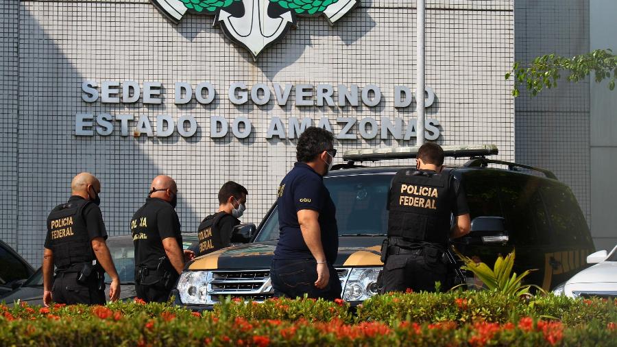 Policias realizam buscas na sede do governo do Amazonas - Edmar Barros/Futura Press/Estadão Conteúdo