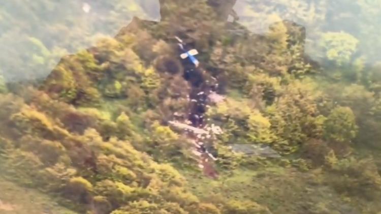 Imagem mostra helicóptero que transportava o presidente iraniano em queda