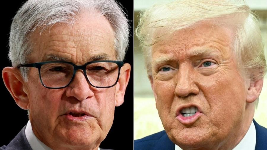 Donald Trump e o presidente do Federal Reserve, Jerome Powell Donald Trump e o presidente do Federal Reserve, Jerome Powell
