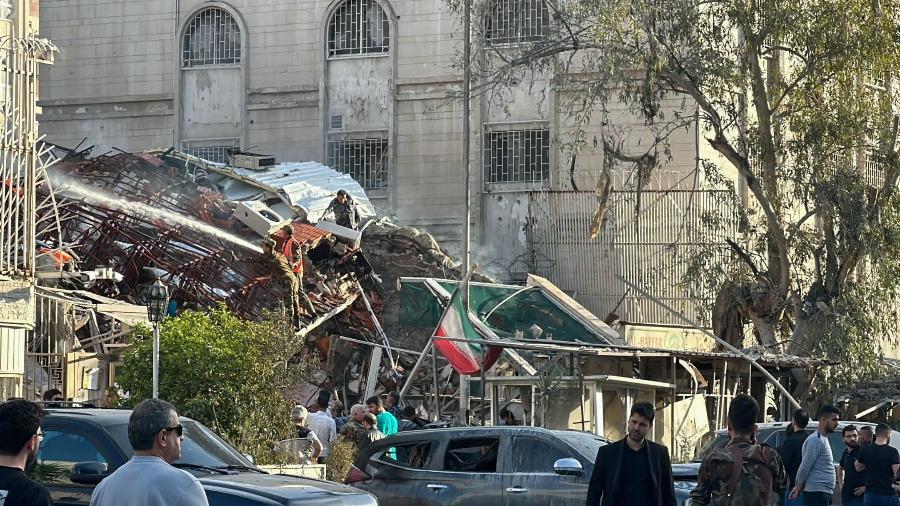 1º.abr.2024 - Local onde um suposto ataque de Israel atingiu o consulado do Irã na Síria